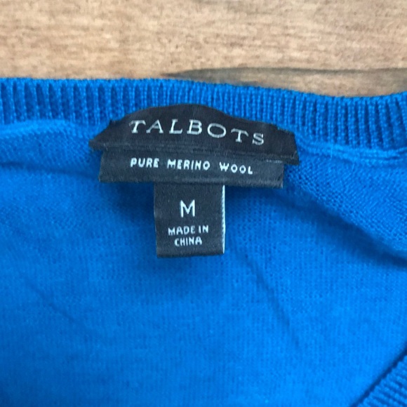 Peacock blue merino wool M sweater - Picture 2 of 9